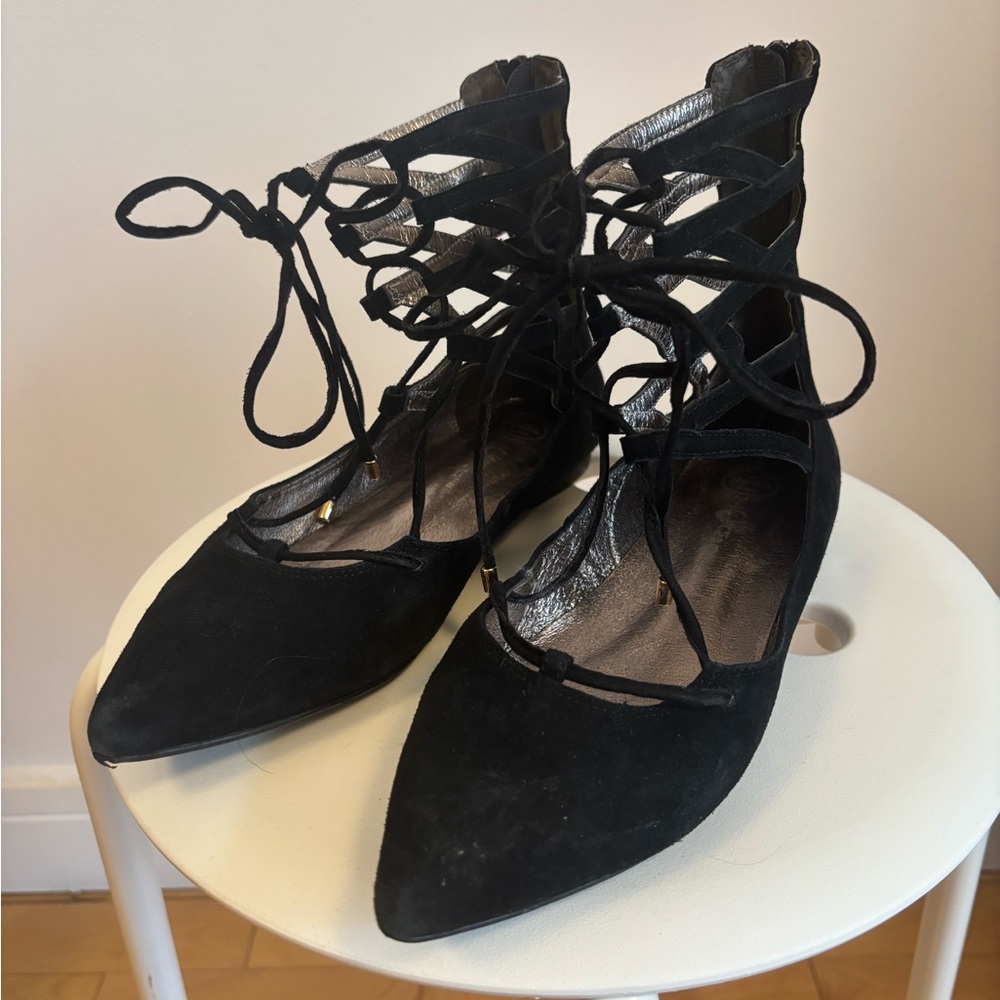Jeffrey Campbell Frascaro Suede Lace Up Ballerina Shoes Size US7